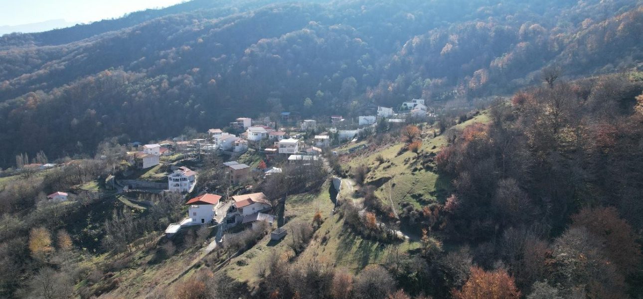 Forest-covered mountain landscape surrounding Flord Village, Savadkuh